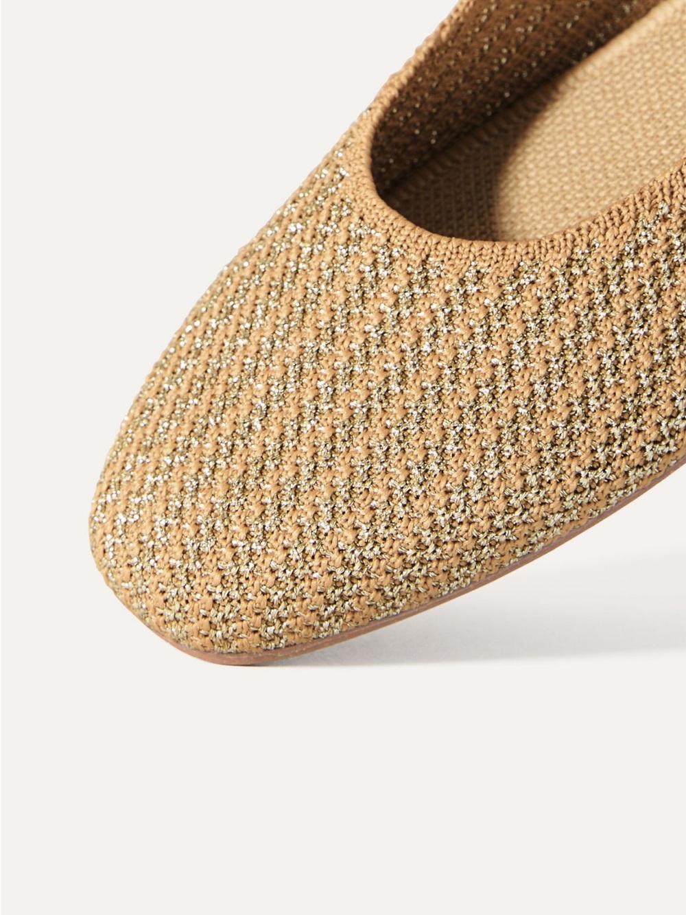 Rothy's Tan Knit Ankle-Tie Ballet Flat - Picture 3 of 5